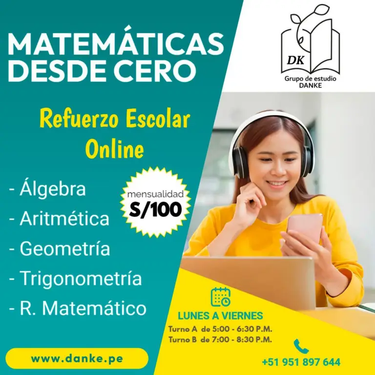 Anuncio de matemáticas desde cero grupo de estudio danke en lima - perú