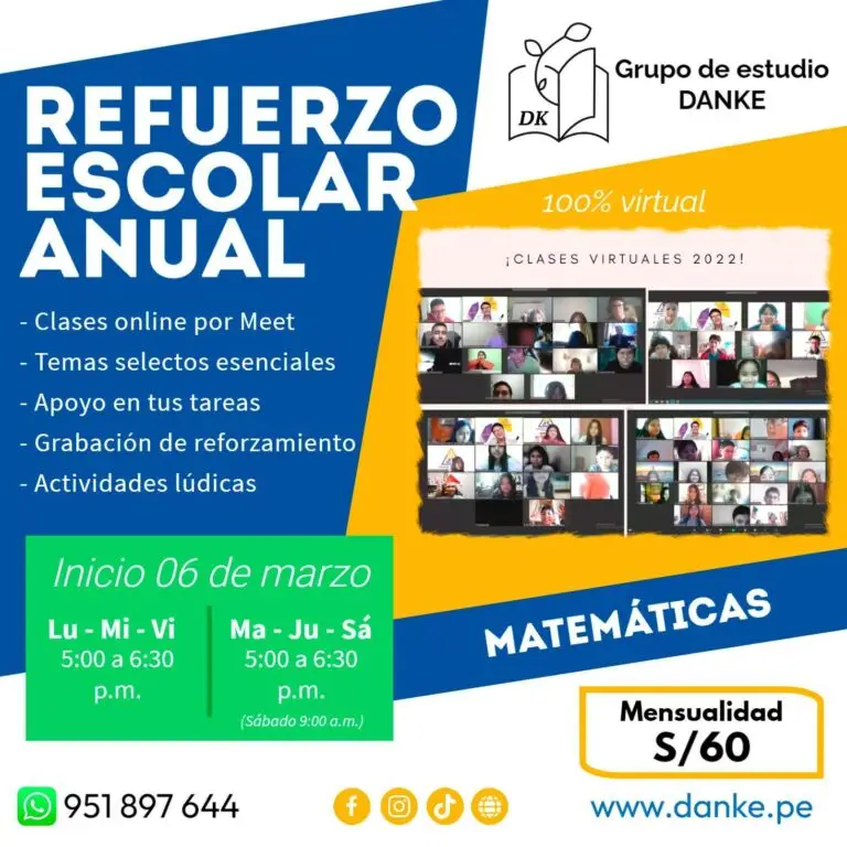 Anuncio publicitario del refuerzo escolar anual 2023