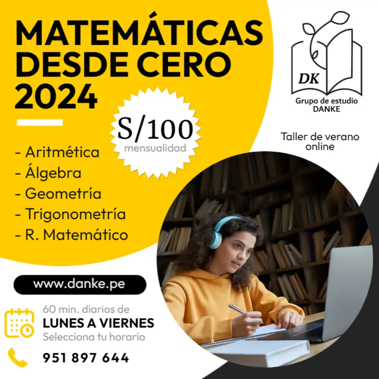 Anuncio publicitario de clases de reforzamiento escolar de matemáticas